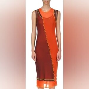 Marina Moscone Red Sheath Dress. Msrp.$550